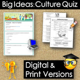 Culture Vocab Review Activity - World Cultures Puzzles & Quiz | Print & Digital