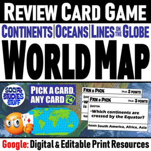 World Map Skills Review Card Game - Group Practice Activity - Google Resources