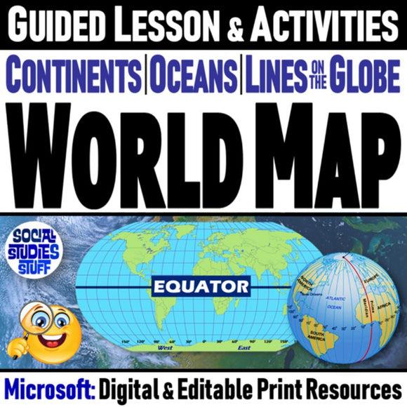 World Map Skills Lesson, Continents & Globe Activities - Microsoft Digital Resources