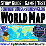 Continents & World Map Study Guide, Review Game, Test - Microsoft Digital Resources