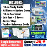 Continents & World Map Study Guide, Review Game, Test - Google Digital Resources