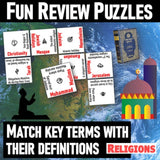 World Religion Puzzle Activities - Christianity Judaism & Islam - MS Digital Resources