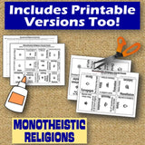 World Religion Puzzle Activities - Christianity Judaism & Islam - MS Digital Resources