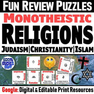 World Religion Puzzle Activities - Christianity Judaism & Islam - Google Digital Resources