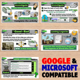 Educational slides on World War I with Google and Microsoft compatibility text.