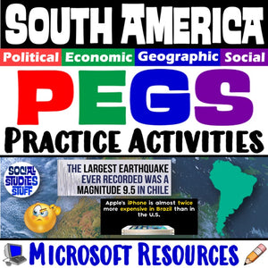 South America PEGS Factors Activities Social Studies Stuff Lesson Resources