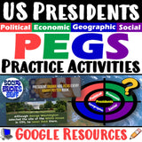 US Presidents PEGS Factors 5-E Lesson | Fun Facts Practice Activity | Google