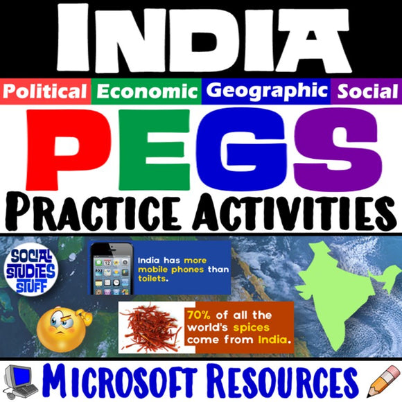 The PEGS Factors of India 5E Lesson | South Asia Practice Activities | Microsoft