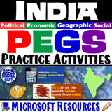 The PEGS Factors of India 5E Lesson | South Asia Practice Activities | Microsoft