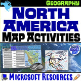 Geography of North America Map Practice | USA Canada Mexico | Microsoft