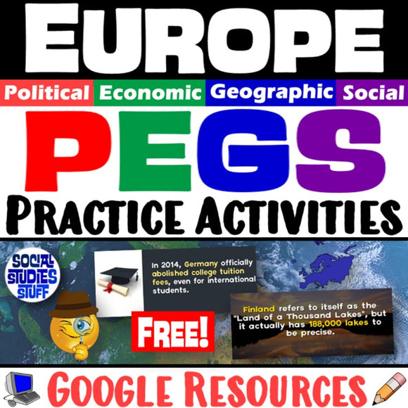 Europe PEGS Factors Practice Activity and Worksheet | Social Studies | Google