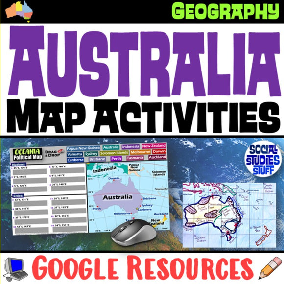 Digital Australia and Oceania Map Practice Social Studies Stuff Google Lesson Resources