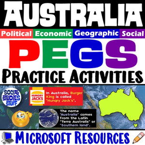 Australia and Oceania PEGS Factors Social Studies Stuff Lesson Resources