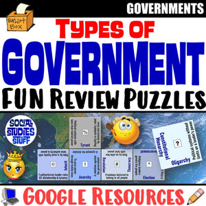 Types of Governments Puzzle Vocabulary Review Social Studies Stuff Google Lesson Resources