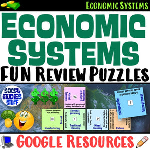 Types of Economies Vocab Review Puzzle Social Studies Stuff Economy Economics Lesson Resources