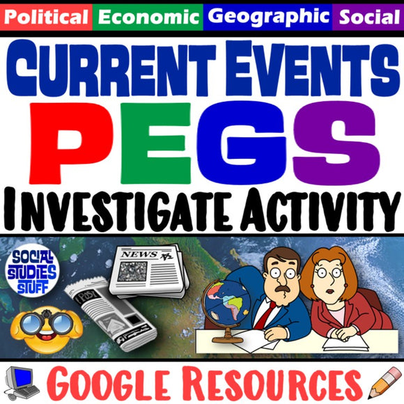 Digital PEGS in the News Current Events Activity Social Studies Stuff Google Lesson Resources