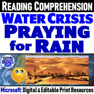 Water Crisis Reading Comprehension Worksheet Water Scarcity North Africa and SW Asia Social Studies Stuff Middle East Lesson Resources