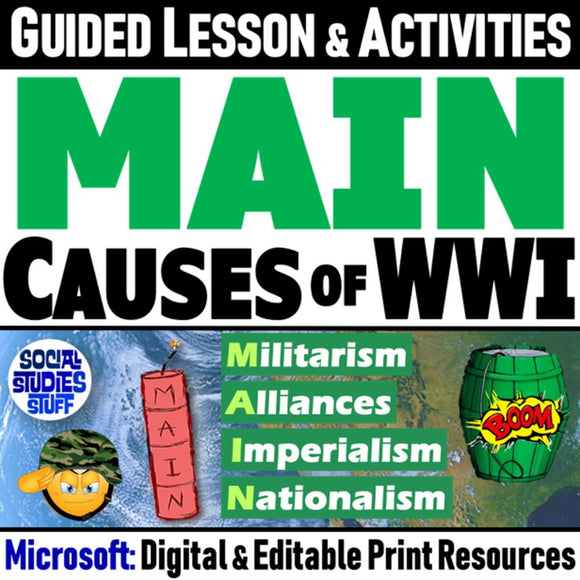 MAIN Causes of WWI Intro World War 1 Activities Social Studies Stuff Lesson Resources