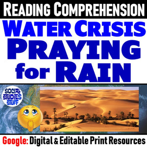 Water Crisis Reading Comprehension Worksheet Water Scarcity North Africa and SW Asia Social Studies Stuff Middle East Lesson Resources