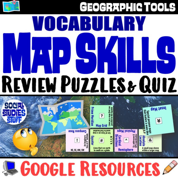 Map Skills Vocabulary Puzzle and Quiz Social Studies Stuff Lesson Resources