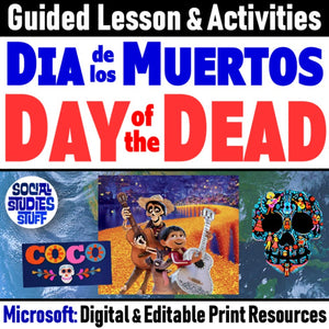 Dia de los Muertos Holiday Day of the Dead 5-E Lesson and Walk-Around Poster Activity Disney Pixar's Coco Social Studies Stuff Holidays