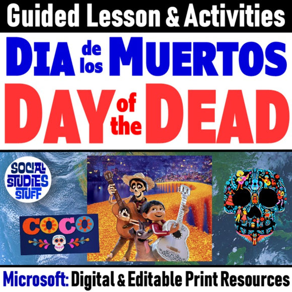 Dia de los Muertos Holiday Day of the Dead 5-E Lesson and Walk-Around Poster Activity Disney Pixar's Coco Social Studies Stuff Holidays