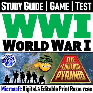 Intro to WWI Assessments World War 1 Study Guide, Game, Test Social Studies Stuff Lesson Resources