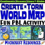 Create a Torn World Map Activity and Rubric Continents and Oceans PBL Social Studies Stuff Lesson Resources