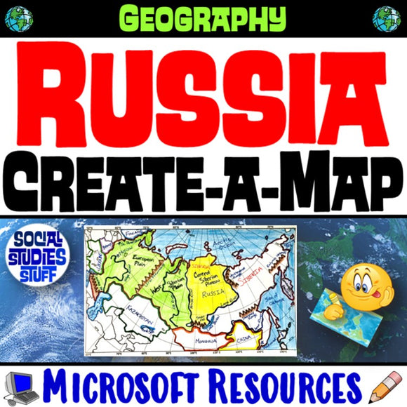 Russia Create a Map Activity | Solve Location Clues | Russian Geography