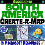 South America Create a Map Activity | Solve Location Clues | World Geography