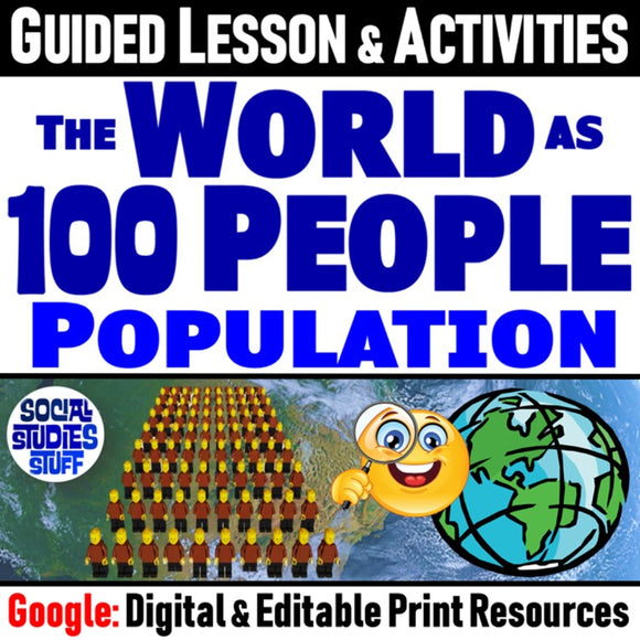 What if the World had 100 People Compare Continents Social Studies Stuff Google Lesson 