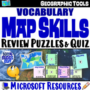 Map Skills Vocabulary Puzzle and Quiz Social Studies Stuff Lesson Resources