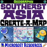 Southeast Asia Create a Map Activity | Solve Location Clues | SE Asia Geography