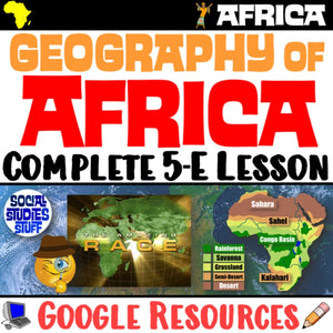 Digital Geography of Africa Political &amp; Physical Map Practice Social Studies Stuff Google Lesson Resources