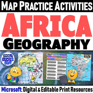 Africa Map Practice Activities | African Geography | Print & Digital | Microsoft