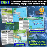 Geography of Central America and Caribbean Map Practice Activities | Microsoft