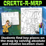 Europe Create a Map Activity | Solve Location Clues | European Geography