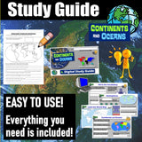 World Map Oceans and Continents Study Guide, Game, Tests Social Studies Stuff Lesson Resources