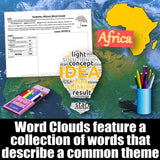 Africa Word Cloud Worksheet and Rubric African Culture and Geography Social Studies Stuff Lesson Resources