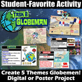 GlobeMan Five Themes of Geography Project & Rubric Social Studies Stuff 5 Themes Lesson Resources