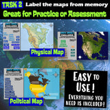 Geography of North America Map Practice | USA Canada Mexico | Microsoft