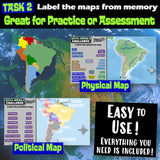 Geography of South America Map Practice Activities | Print & Digital | Microsoft