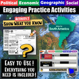 South America PEGS Factors Activities Social Studies Stuff Lesson Resources