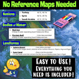 The Middle East Create a Map Worksheet | SW Asia and North Africa Location Clues