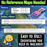 Russia Create a Map Activity | Solve Location Clues | Russian Geography