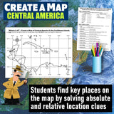 Central America Geography Activity - Latin America Create a Map Worksheet