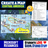 Central America Geography Activity - Latin America Create a Map Worksheet