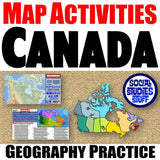 Canada Map Challenges - Physical & Political Geography Practice Activities
