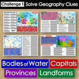 Canada Map Challenges - Physical & Political Geography Practice Activities