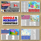 Canada Map Challenges - Physical & Political Geography Practice Activities